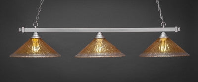  Square 3 Light Bar In Brushed Nickel Finish With 16" Gold Champagne Crystal Glass (803-BN-777) - lights