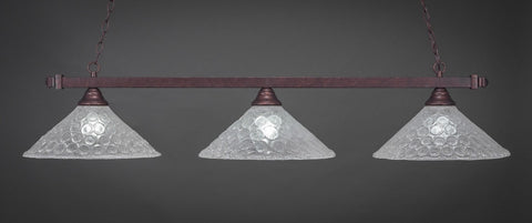 Square 3 Light Bar In Bronze Finish With 16" Italian Bubble Glass (803-BRZ-411) - lights