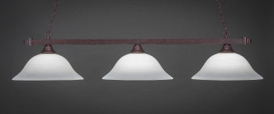 Square 3 Light Bar In Bronze Finish With 16" White Linen Glass (803-BRZ-612) - lights
