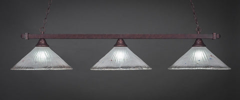  Square 3 Light Bar In Bronze Finish With 16" Frosted Crystal Glass (803-BRZ-711) - lights