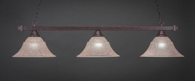  Square 3 Light Bar In Dark Granite Finish With 14" Italian Marble Glass (803-DG-53318) - lights