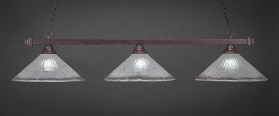  Square 3 Light Bar In Dark Granite Finish With 16" Frosted Crystal Glass (803-DG-711) - lights