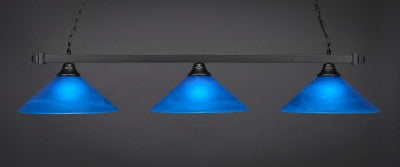  Square 3 Light Bar In Matte Black Finish With 16" Blue Italian Glass (803-MB-415) - lights