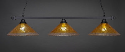  Square 3 Light Bar In Matte Black Finish With 16" Gold Champagne Crystal Glass (803-MB-777) - lights