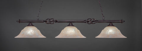  Eleganté 3 Light Bar In Dark Granite Finish With 16" Amber Marble Glass (863-DG-53613) - lights