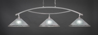  Bow 3 Light Bar Shown In Brushed Nickel Finish With 16" Frosted Crystal Glass (873-BN-711) - lights