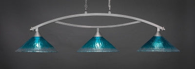  Bow 3 Light Bar In Brushed Nickel Finish With 16" Teal Crystal Glass (873-BN-715) - lights