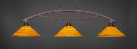  Bow 3 Light Bar In Bronze Finish With 16" Firré Saturn Glass (873-BRZ-414) - lights