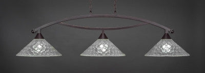  Bow 3 Light Bar In Dark Granite Finish With 16" Italian Bubble Glass (873-DG-411) - lights