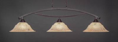  Bow 3 Light Bar In Dark Granite Finish With 16" Italian Marble Glass (873-DG-53618) - lights