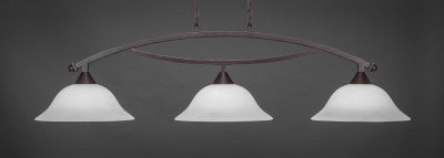  Bow 3 Light Bar In Dark Granite Finish With 16" White Linen Glass (873-DG-612) - lights