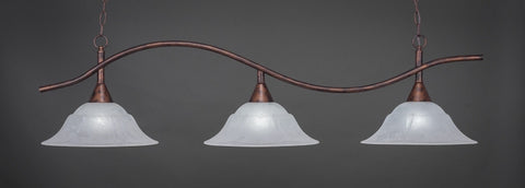  Swoop 3 Light Bar In Bronze Finish With 16" White Marble Glass - lights
