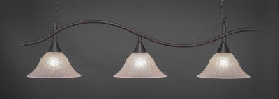  Swoop 3 Light Bar In Dark Granite Finish With 14" Amber Marble Glass (893-DG-53313) - lights