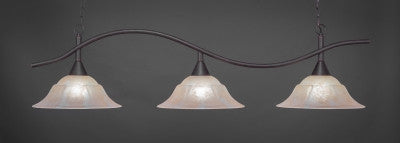  Swoop 3 Light Bar In Dark Granite Finish With 16" Amber Marble Glass (893-DG-53613) - lights