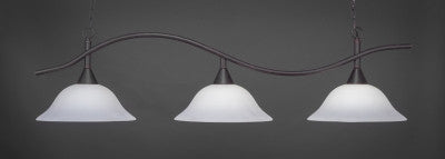  Swoop 3 Light Bar In Dark Granite Finish With 16" White Linen Glass (893-DG-612) - lights