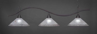  Swoop 3 Light Bar In Dark Granite Finish With 16" Frosted Crystal Glass (893-DG-711) - lights