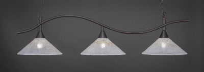  Swoop 3 Light Bar In Dark Granite Finish With 16" Gold Ice Glass (893-DG-714) - lights