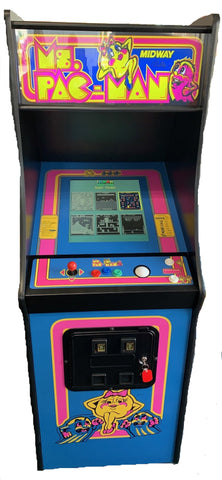 Ms. Pac-Man Style Cabinet Stand Up 60 Games