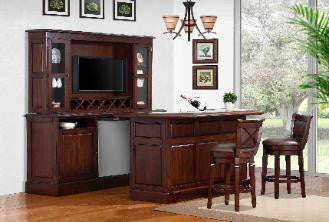  Belvidere Return Bar with Back Bar and Hutch - Bar