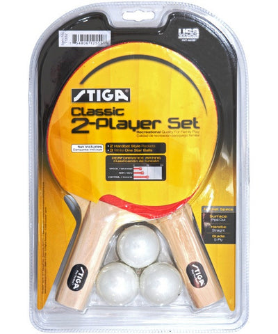  Stiga Classic 2-Player Ping Pong Paddle Set - Accessory