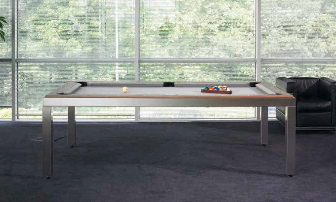 Fusion Brushed Stainless Steel Billiards Table Dining Top Style Pool Tables